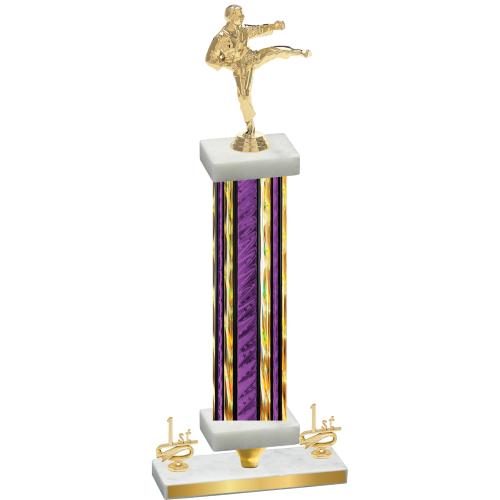 Premium Single Purple Glacier First Place Karate Trophy