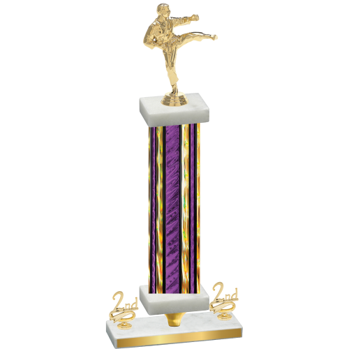 Premium Single Purple Glacier Second Place Karate Trophy