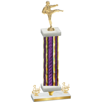 Premium Single Purple Glacier Third Place Karate Trophy