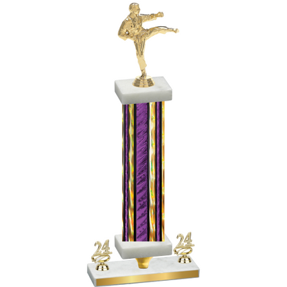 Premium Single Purple Glacier Year Karate Trophy