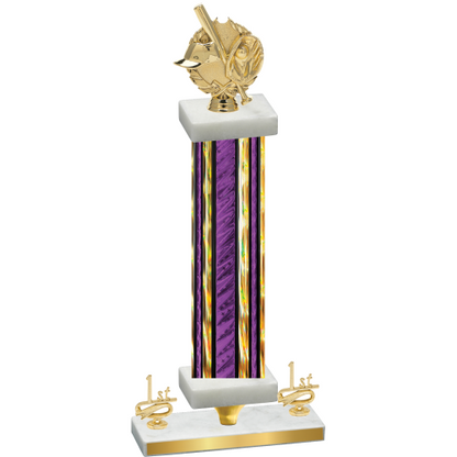 Premium Single Purple Glacier First Place Baseball Trophy