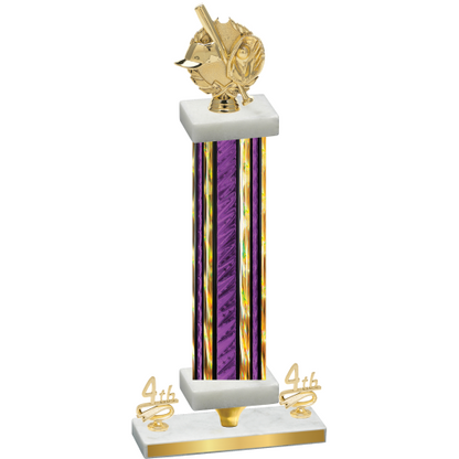 Premium Single Purple Glacier Fourth Place Baseball Trophy