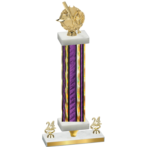 Premium Single Purple Glacier Year Baseball Trophy