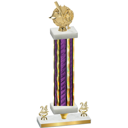 Premium Single Purple Glacier Year Baseball Trophy