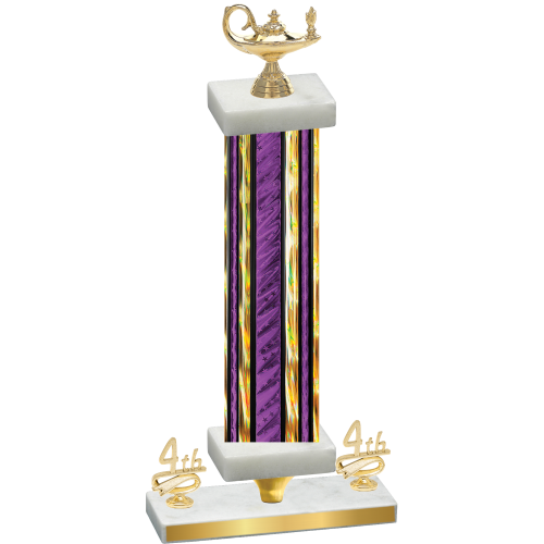 Premium Single Purple Glacier Fourth Place Academics Trophy