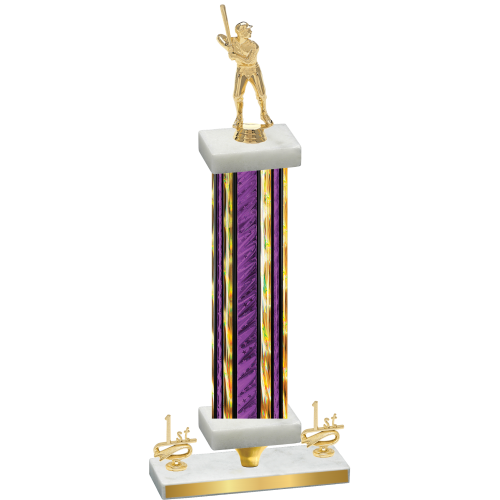 Premium Single Purple Glacier First Place Baseball Trophy