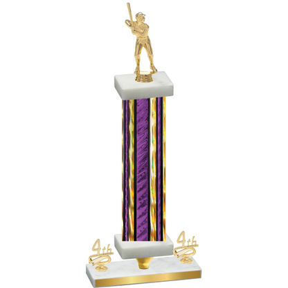 Premium Single Purple Glacier Fourth Place Baseball Trophy
