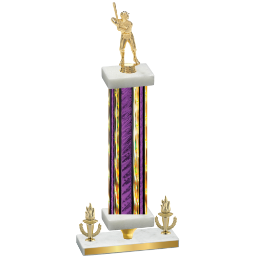 Premium Single Purple Glacier Victory Baseball Trophy