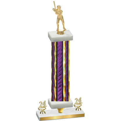 Premium Single Purple Glacier Year Baseball Trophy