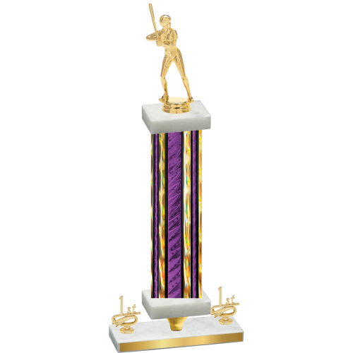 Premium Single Purple Glacier First Place Softball Trophy