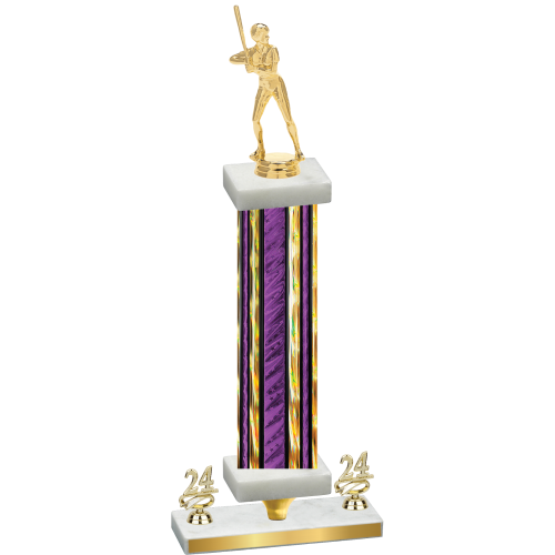 Premium Single Purple Glacier Year Softball Trophy