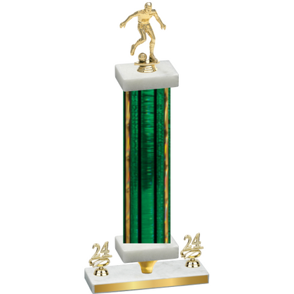 Premium Single Green Glacier Year Soccer Trophy