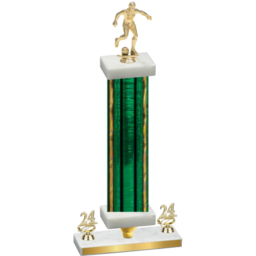 Premium Single Green Glacier Year Soccer Trophy