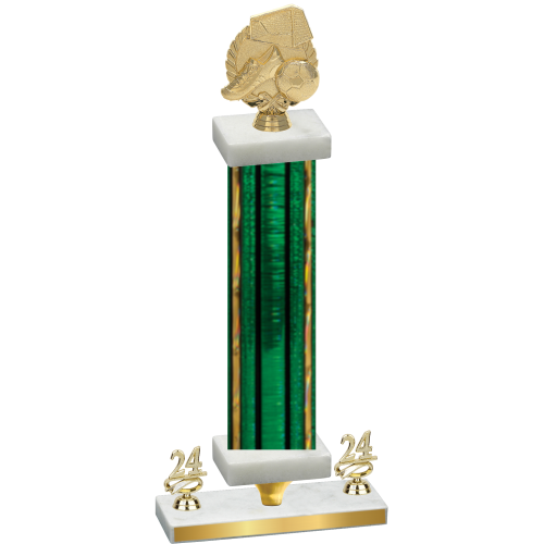Premium Single Green Glacier Year Soccer Trophy