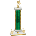 Premium Single Green Glacier Second Place Rugby Trophy