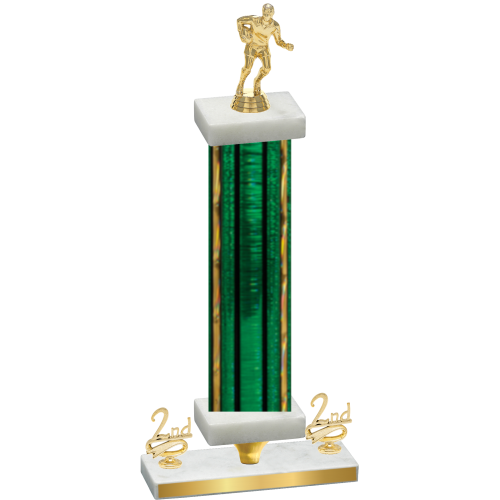 Premium Single Green Glacier Second Place Rugby Trophy