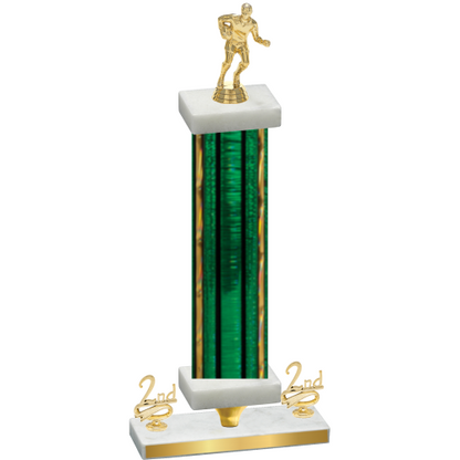 Premium Single Green Glacier Second Place Rugby Trophy