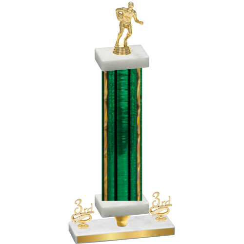 Premium Single Green Glacier Third Place Rugby Trophy
