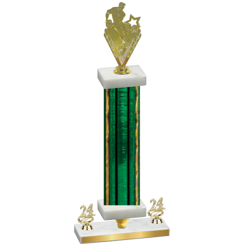 Premium Single Green Glacier Year Rugby Trophy