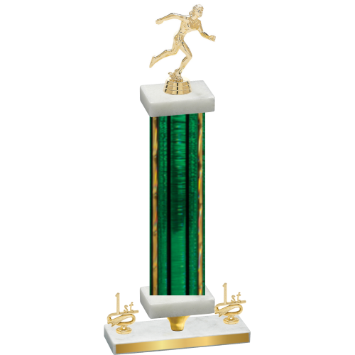 Premium Single Green Glacier First Place Running Trophy