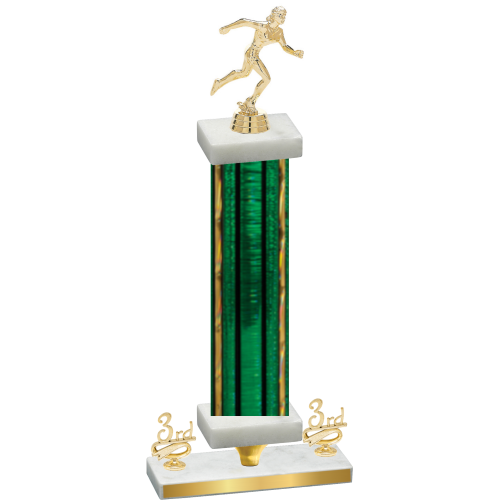 Premium Single Green Glacier Third Place Running Trophy