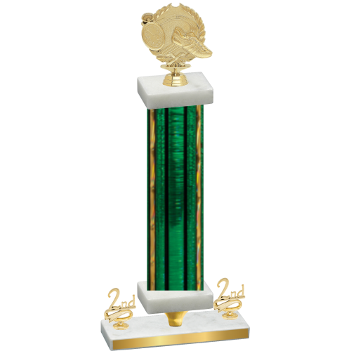 Premium Single Green Glacier Second Place Running Trophy