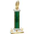 Premium Single Green Glacier Third Place Football Trophy