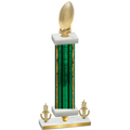 Premium Single Green Glacier Victory Football Trophy