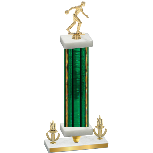 Premium Single Green Glacier Victory Bowling Trophy