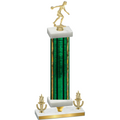 Premium Single Green Glacier Victory Bowling Trophy