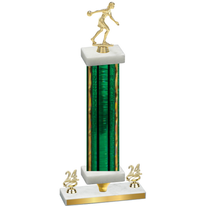 Premium Single Green Glacier Year Bowling Trophy