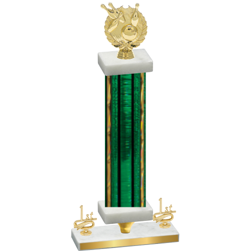 Premium Single Green Glacier First Place Bowling Trophy