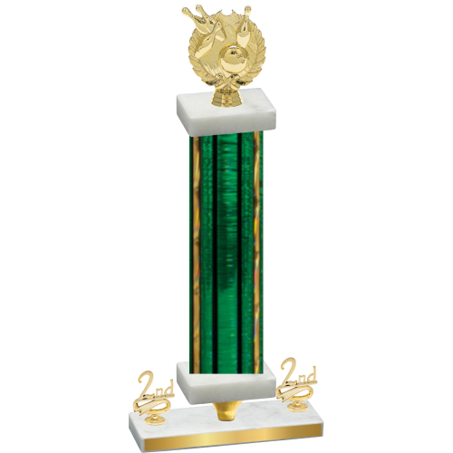 Premium Single Green Glacier Second Place Bowling Trophy