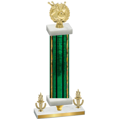 Premium Single Green Glacier Victory Bowling Trophy