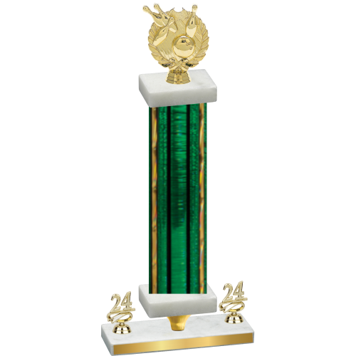 Premium Single Green Glacier Year Bowling Trophy