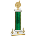 Premium Single Green Glacier Victory Volleyball Trophy