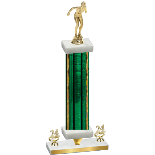 Premium Single Green Glacier Year Tennis Trophy