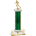 Premium Single Green Glacier Third Place Football Trophy