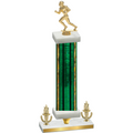 Premium Single Green Glacier Victory Football Trophy