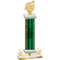 Premium Single Green Glacier Third Place Swimming Trophy
