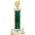 Premium Single Green Glacier Year Swimming Trophy