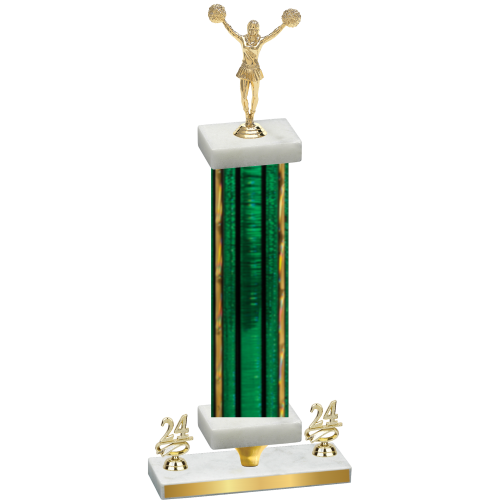 Premium Single Green Glacier Year Cheerleading Trophy