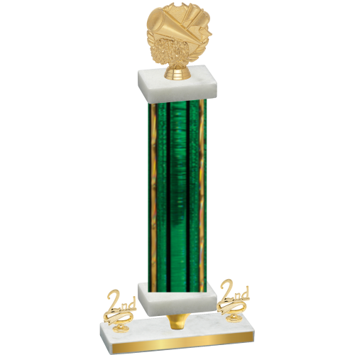 Premium Single Green Glacier Second Place Cheerleading Trophy