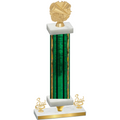 Premium Single Green Glacier Third Place Cheerleading Trophy