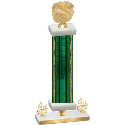 Premium Single Green Glacier Fourth Place Cheerleading Trophy