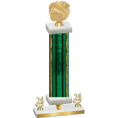 Premium Single Green Glacier Year Cheerleading Trophy