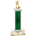 Premium Single Green Glacier Third Place Hockey Trophy