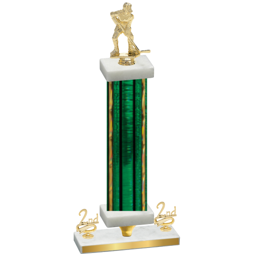 Premium Single Green Glacier Second Place Hockey Trophy