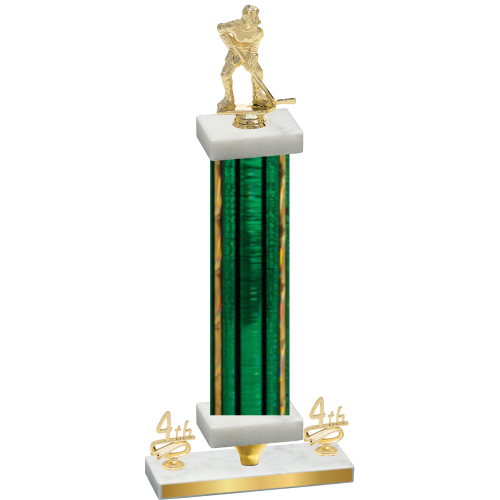 Premium Single Green Glacier Fourth Place Hockey Trophy