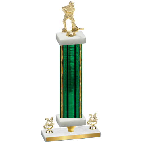 Premium Single Green Glacier Year Hockey Trophy